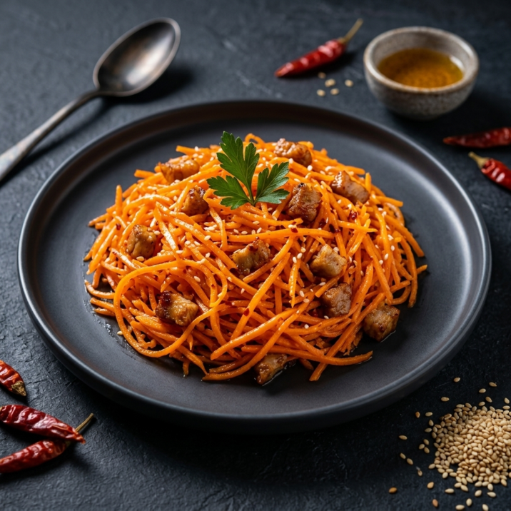Морковь по-корейски со свининой